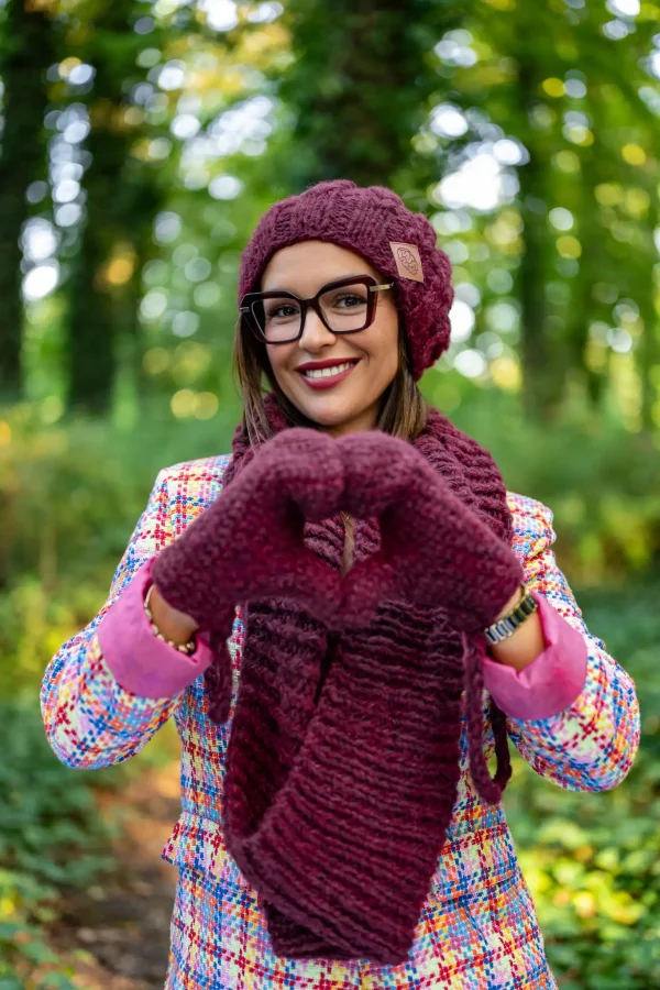 rekawiczki bordo merino 1