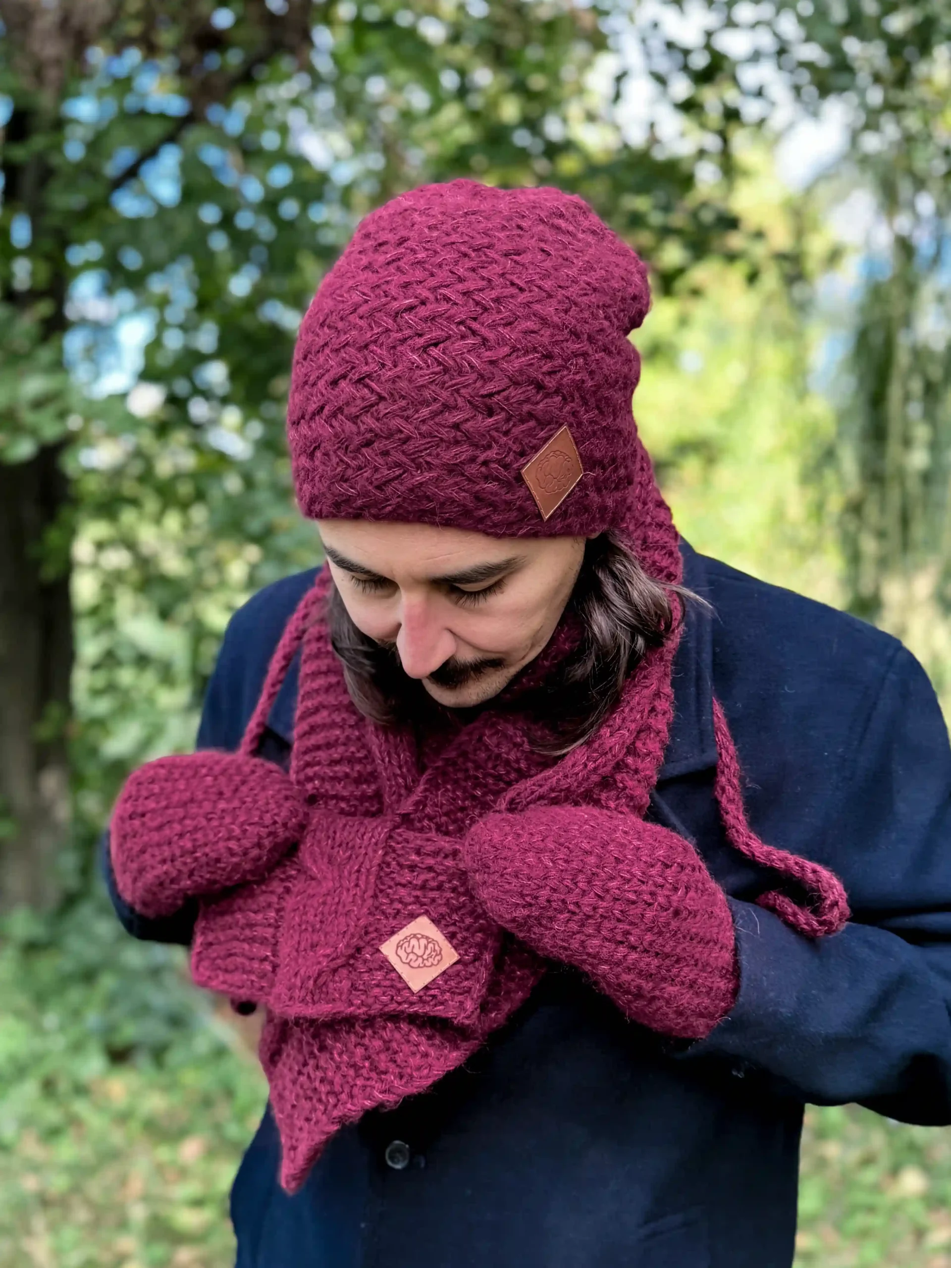 Męskie rękawiczki MERINO "Bordo" 115 rekawiczki bordo scaled 1