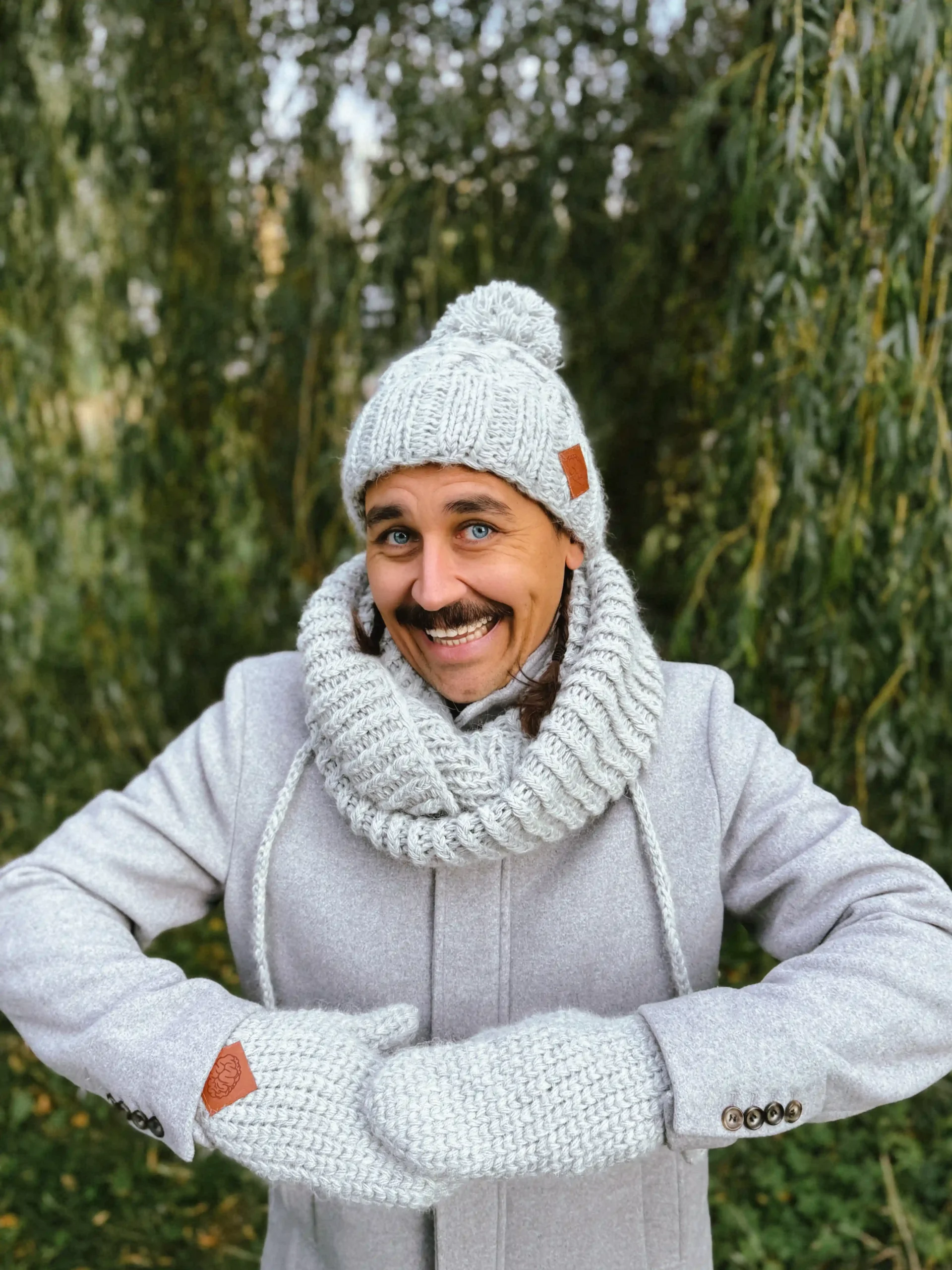 Męskie rękawiczki MERINO "Wybielony szary" 170 rekawiczki merino 1 scaled 1