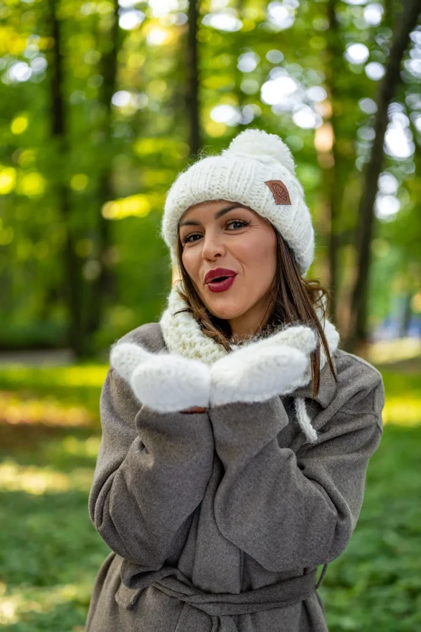 Rękawiczki MERINO "Beżowy ecru" 9 rekawiczki merino 4