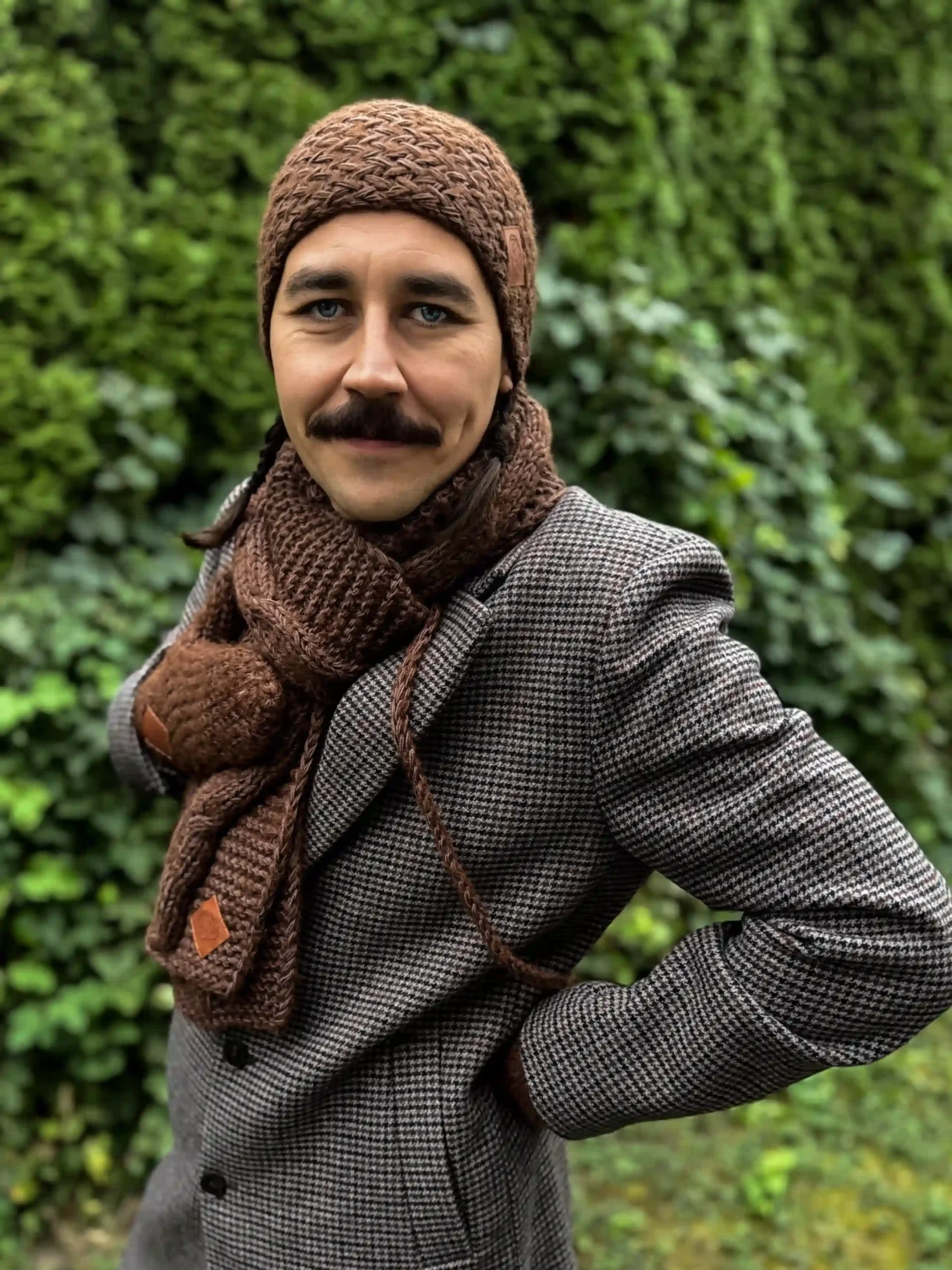 Męski szal MERINO "Brąz szalik" 80 szal meski braz merino scaled 1