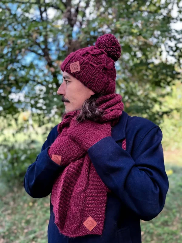 Męski szal MERINO "Bordo szalik" 18 szalik merino meski bordo scaled 1