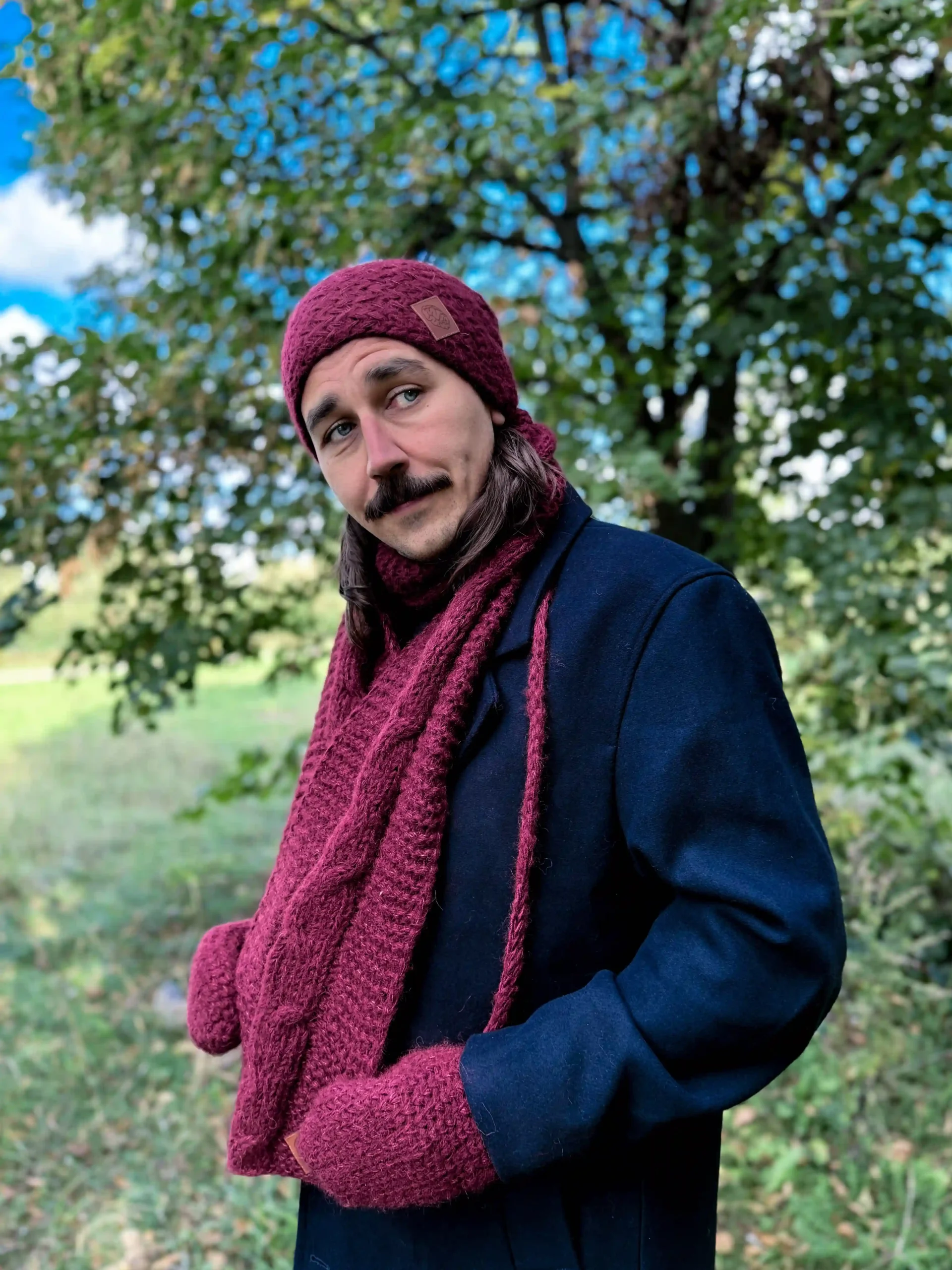 Męski szal MERINO "Bordo szalik" 21 szalik meski scaled 2