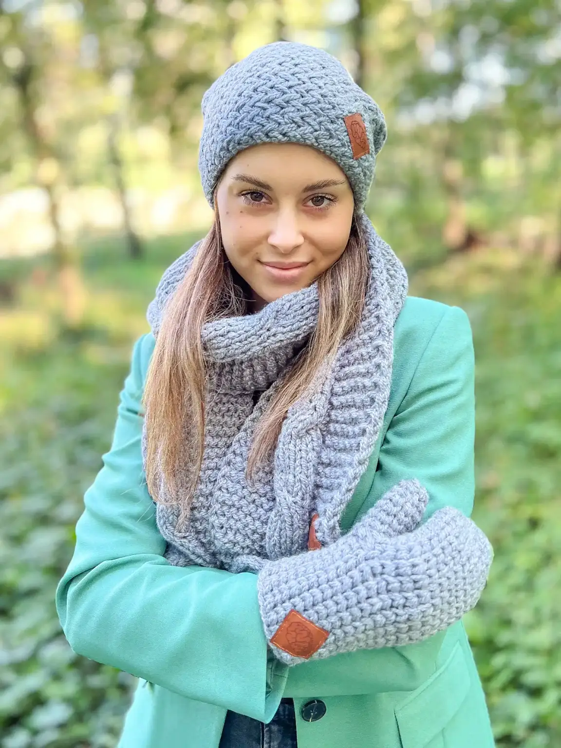 Ciepła czapka zimowa EXPLORER ,,Szary" 23 szara czapka handmade bez pompona 2