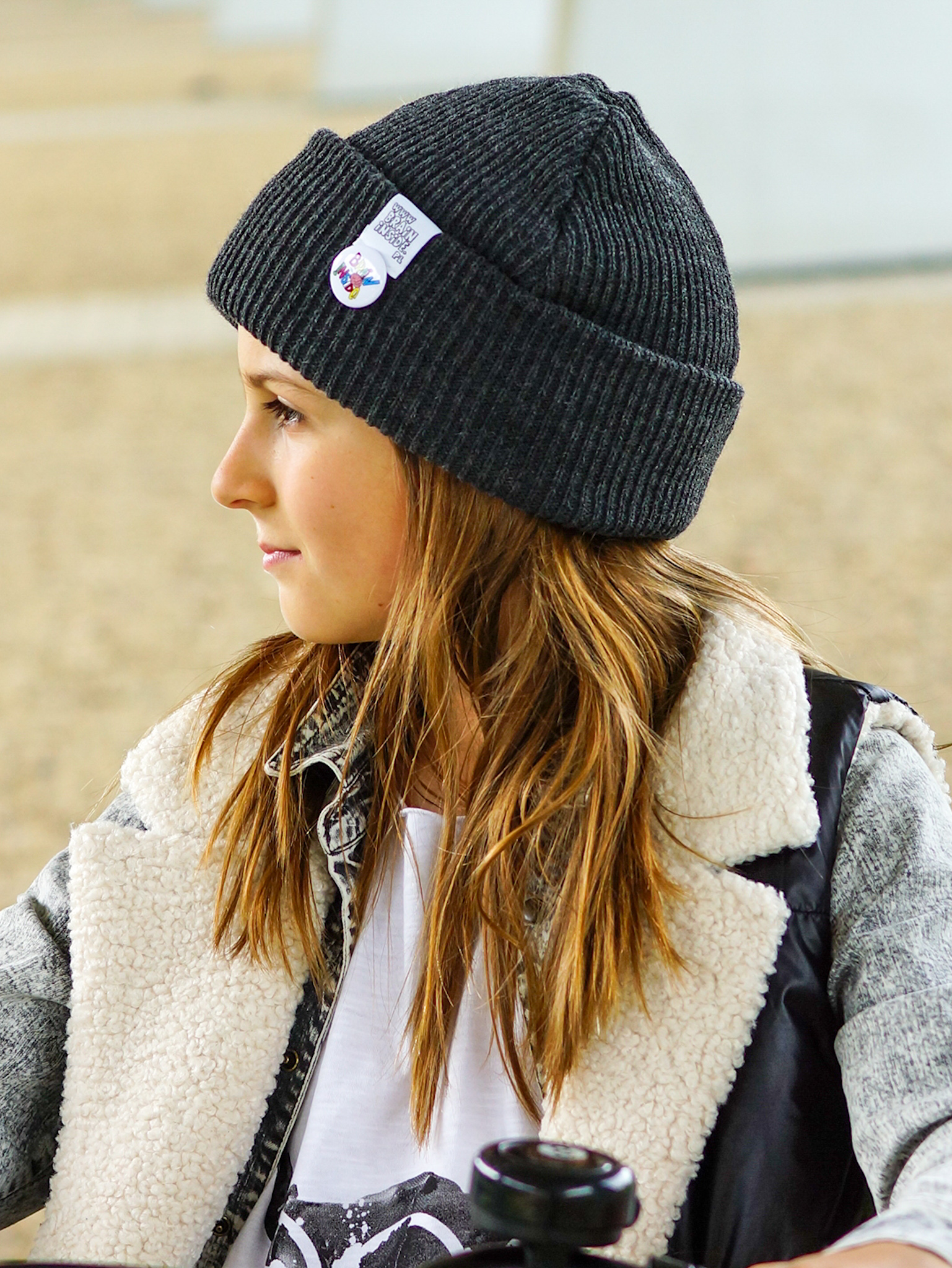Czapka beanie dla dziecka logo kolorowe "Ciemny szary" 11 szary streetwear czapka dziecko Brain Inside