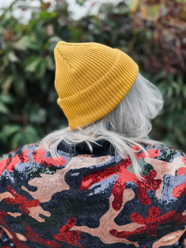 trendy czapka bawelniana musztarda