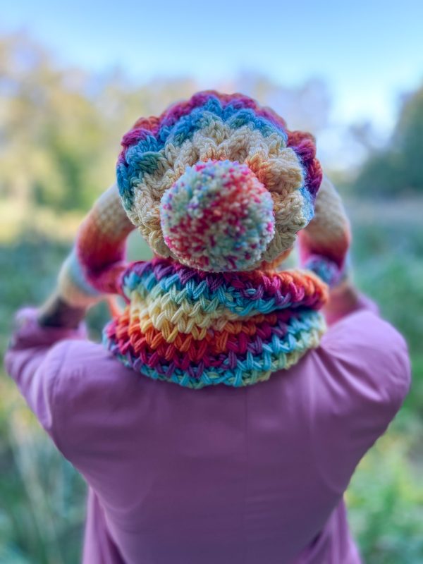 turbo kolorowa czapka zimowa handmade