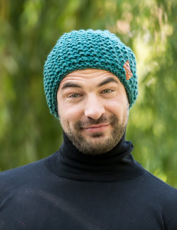 Męska czapka zimowa slouchy NEVERLAND "Leśny zielony" 5 zielona czapka meska handmade