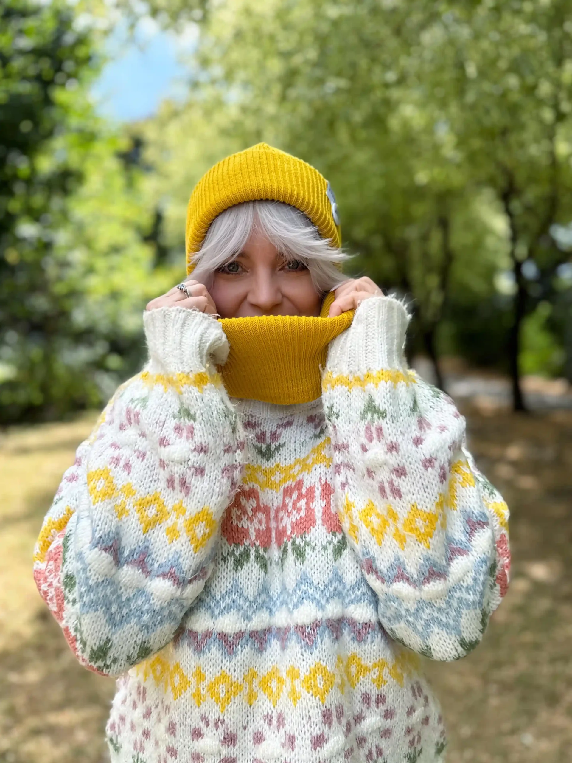 Zimowy BUFF "Miodowy" 121 zolta czapka slouchy damska scaled 1