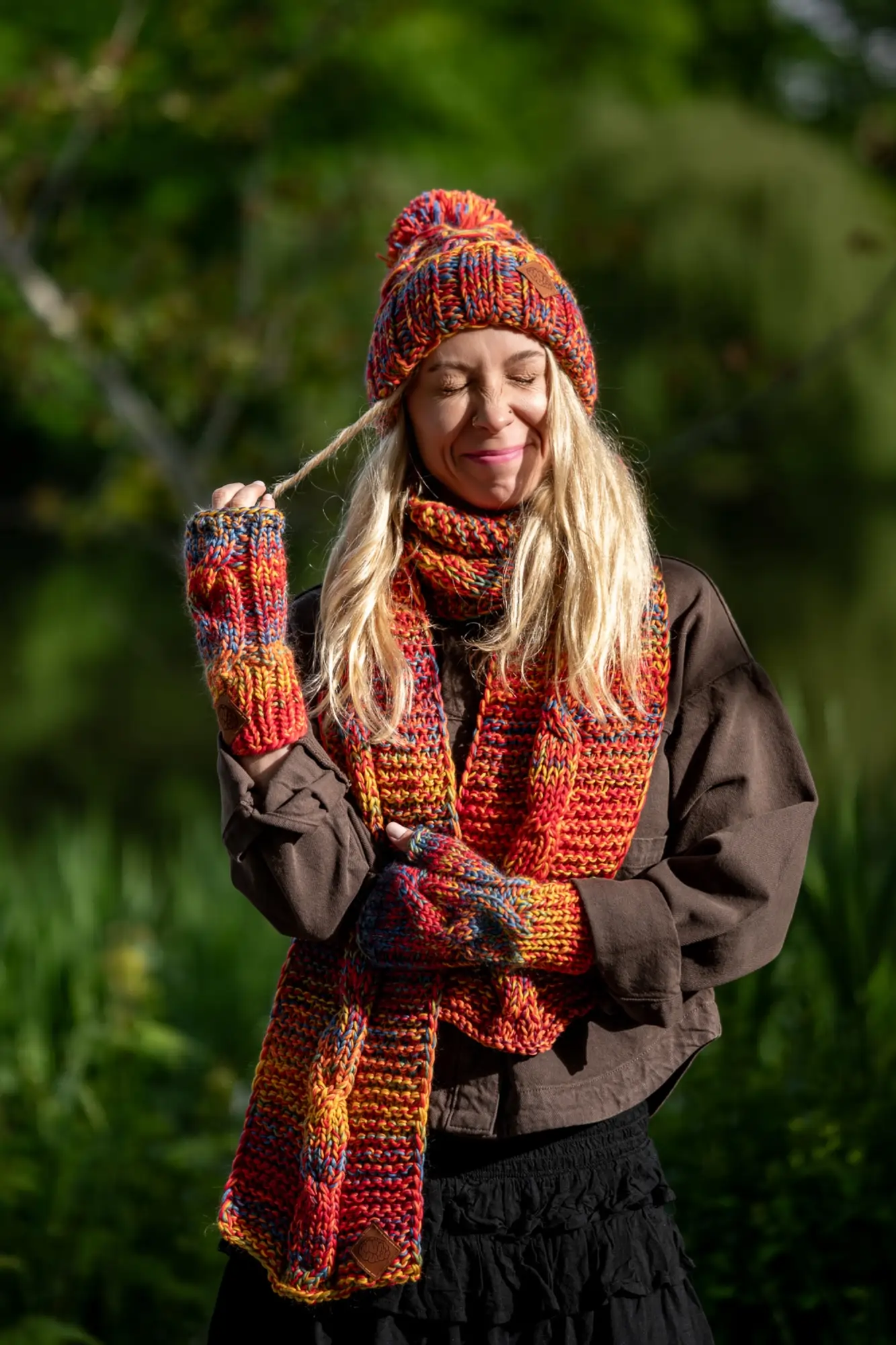 Czapka MERINO 100% Euforia "Przygaszone Czerwienie" 169 czapka damska merino