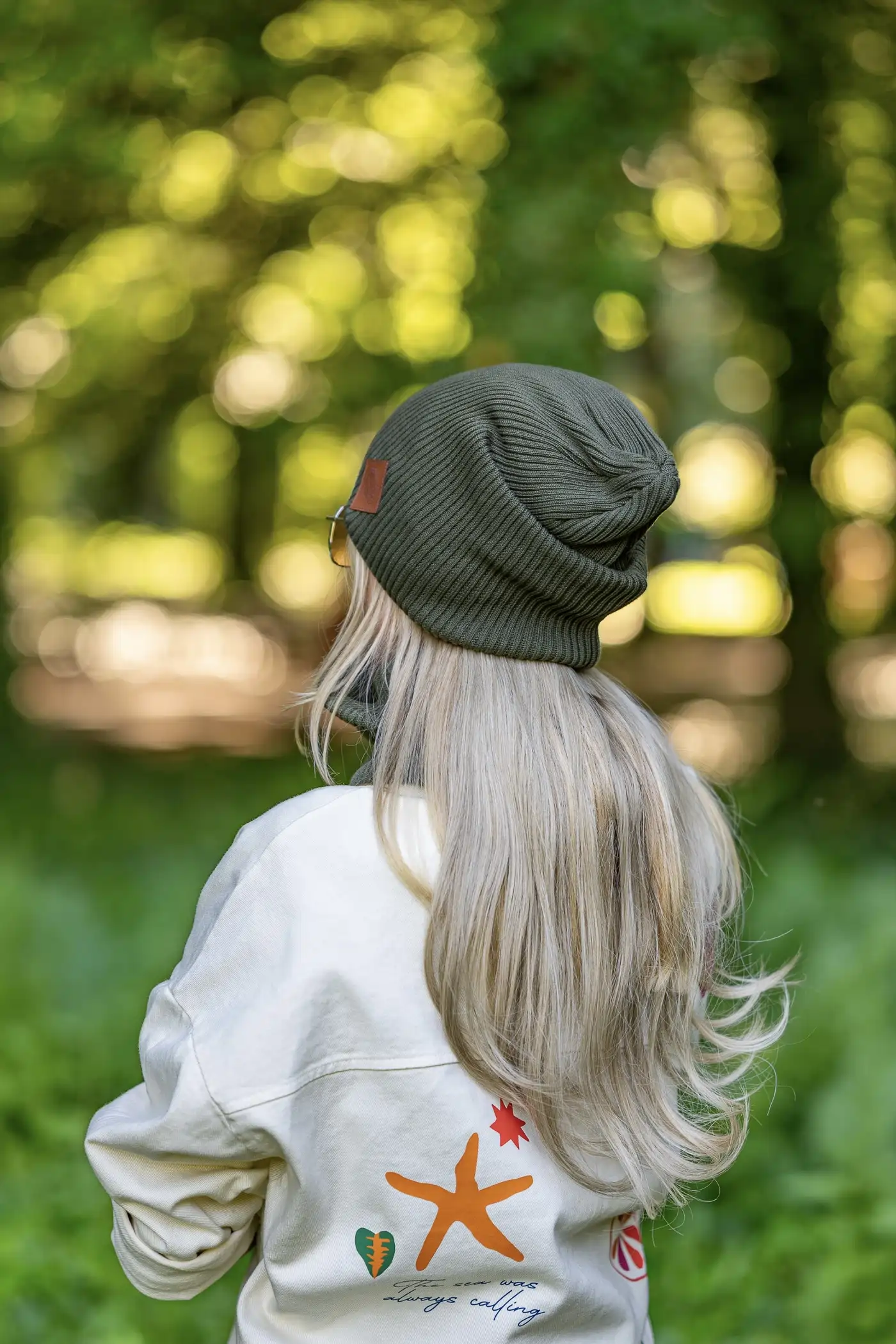 Bawełniana czapka wiosenna logo ekoskórka "Khaki Ciemny Zielony" 150 czapka unisex
