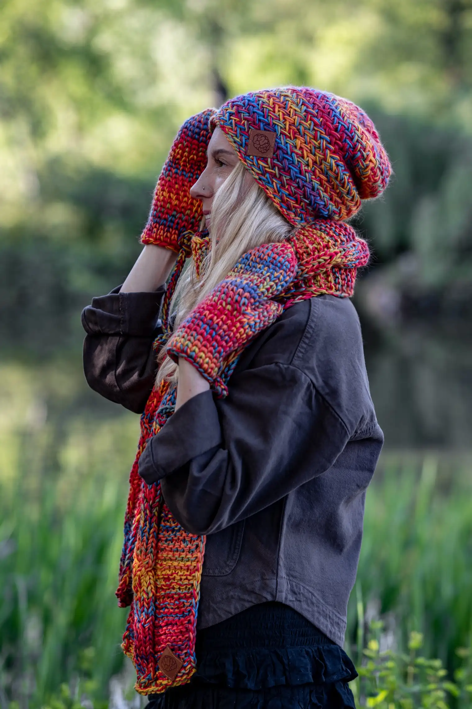 Czapka MERINO 100% "Przygaszone Czerwienie" EXPLORER 180 czapka z wełny merynosa
