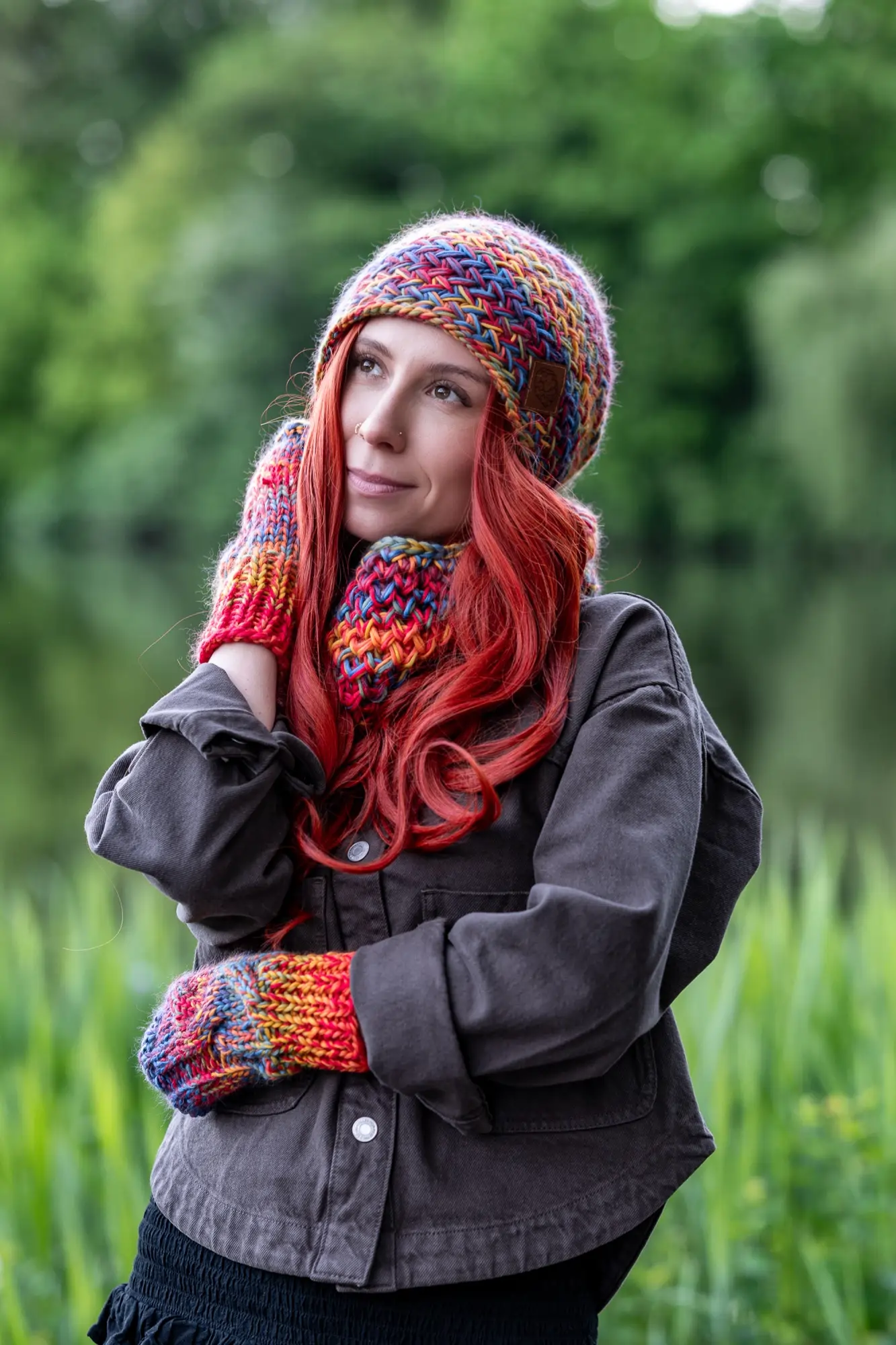 Czapka MERINO 100% "Przygaszone Czerwienie" EXPLORER 188 czapka zimowa damska merino