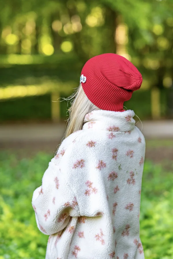 Luźna czapka z bawełny logo kolorowe "Czerwony" 10 czerwona czapka smerfetka