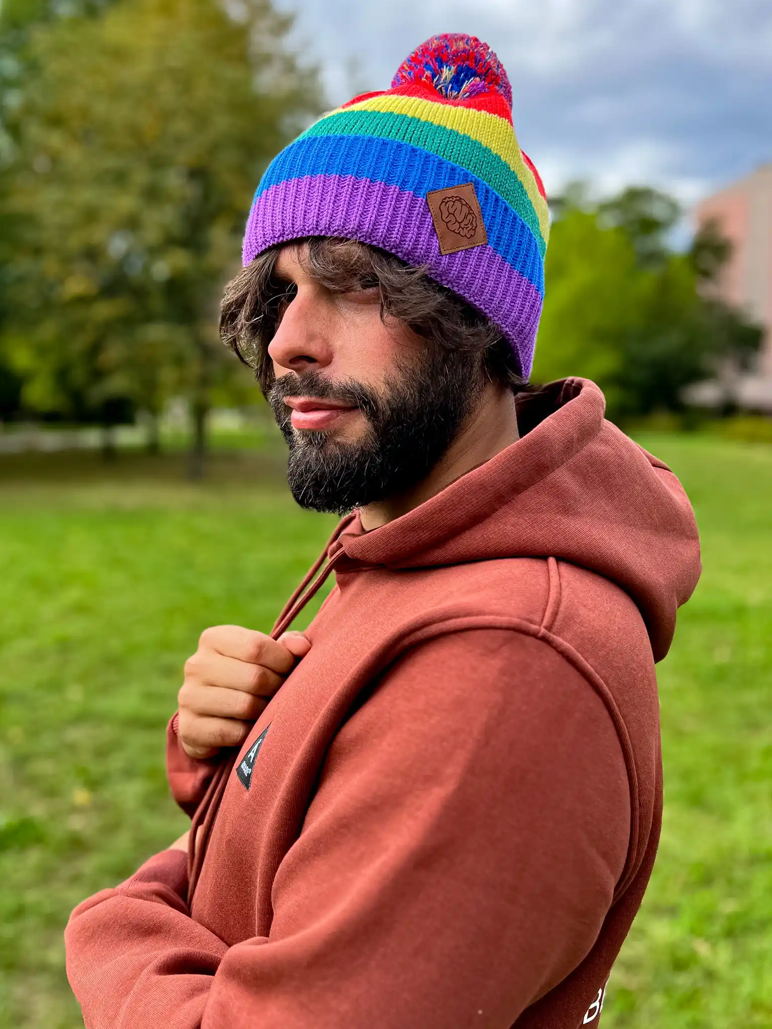 Męska Tęczowa Czapka 61 beanie pride flag