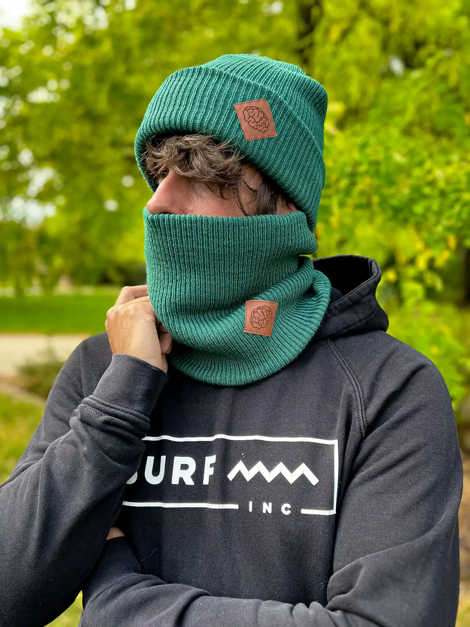 Męski komin zimowy "Zielony" 45 Stylowy komin męski