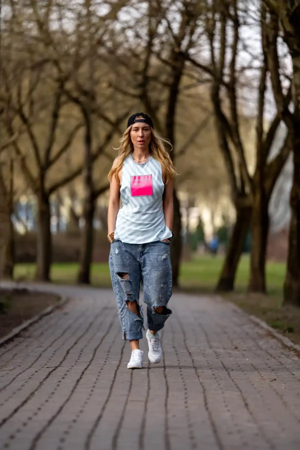 Top Kozacko jest... STRIPE MINT KUSH 14 tank top z napisem